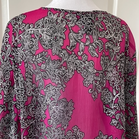 Catherines 18 womens blouse purple black sheer - Picture 8 of 9